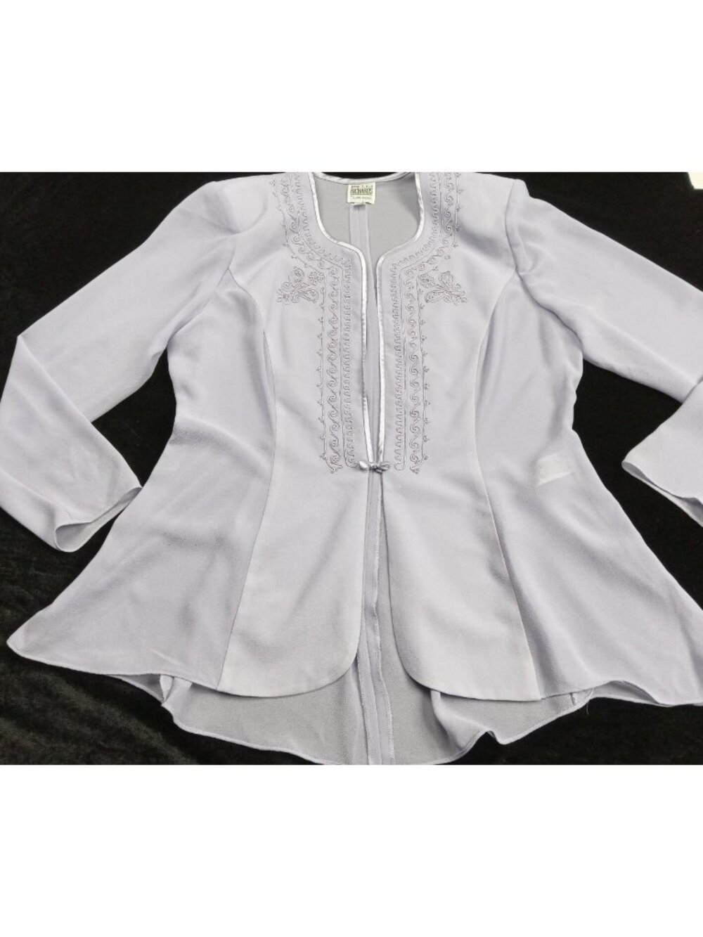 R&M Richards Cardigan Womens 16 Purple Sheer Cardigan Boho Ladies Embroidered